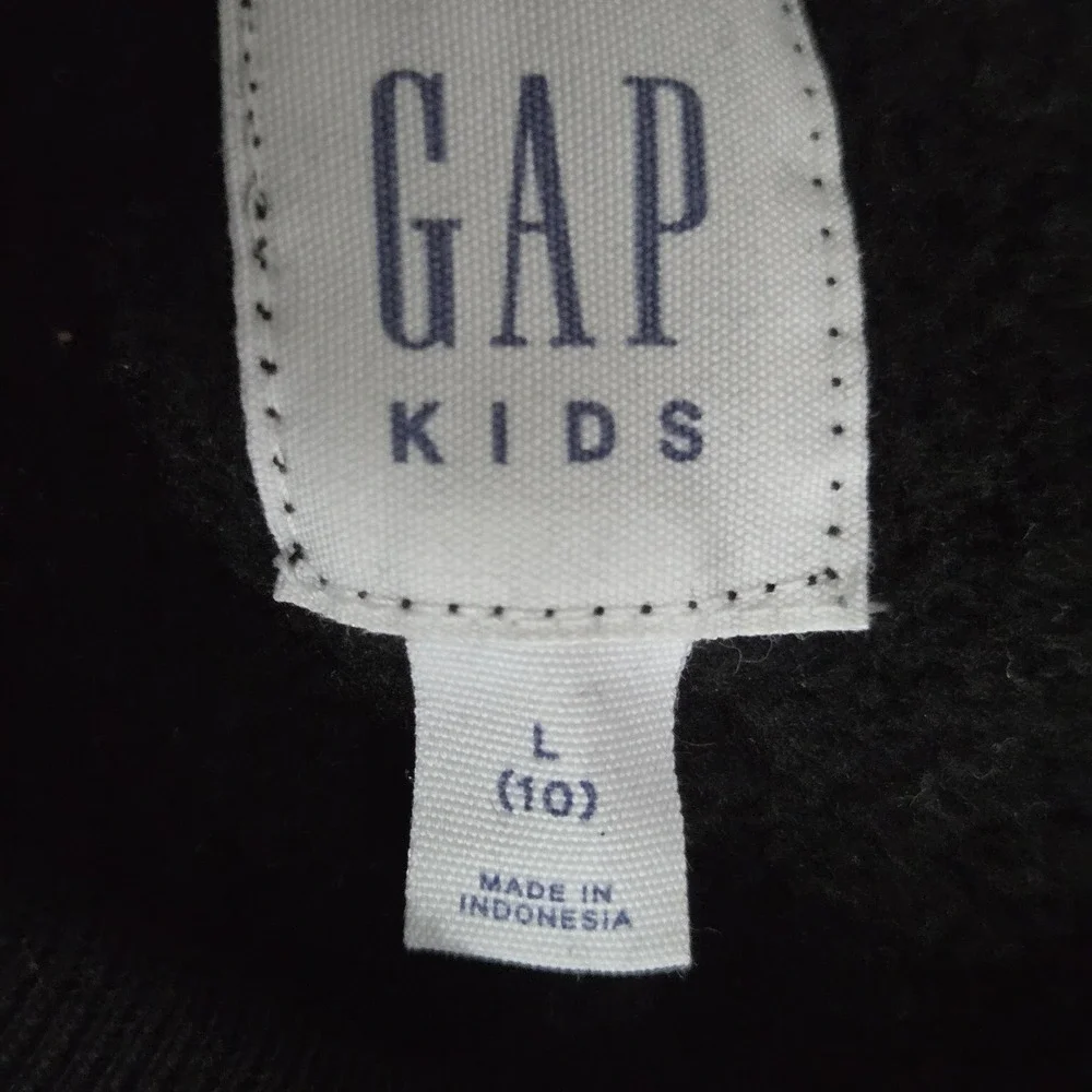 Gap Sweatshirt Kids 10 Black GAP Original Logo Fleece Crewneck Pullover